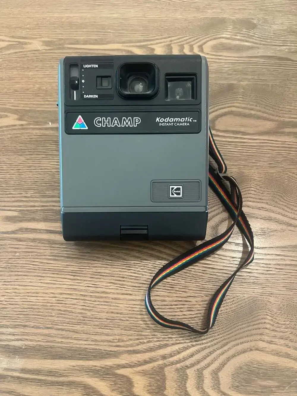 Vintage Kodak Champ Kodamatic Instant Camera with Rainbow Strap